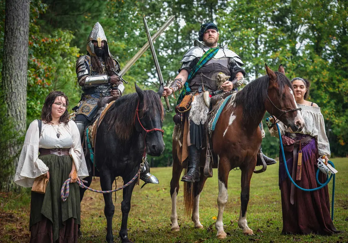 Mounted members lined up at an event